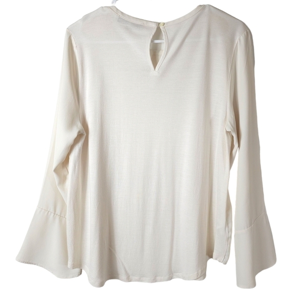 Loft Petite Ruffle Mixed Media Blouse - Picture 6 of 9